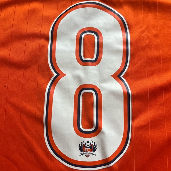 adidas Soccer Jersey #8 / FC Green Bay / Orange / Men's M / adidas ClimateFit - Picture 6 of 6